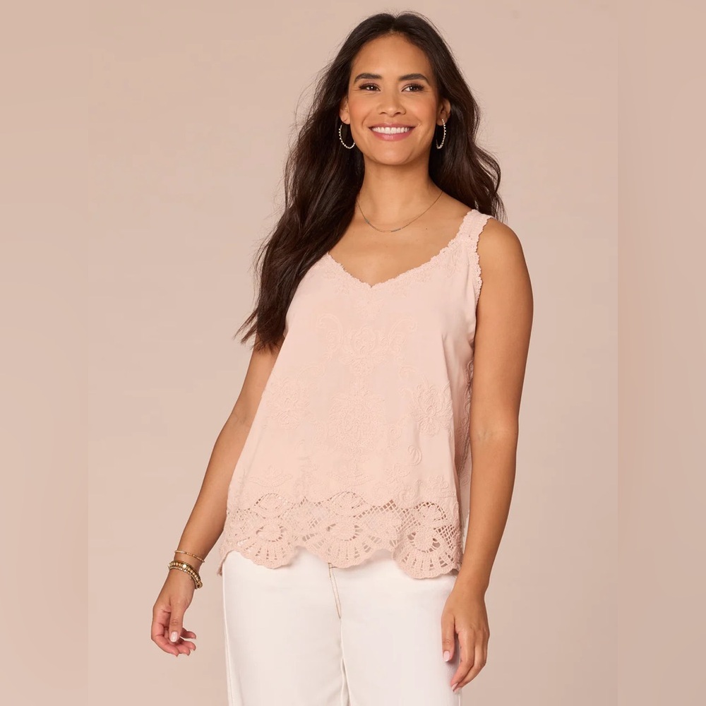 Democracy Orange Embellished Sleeveless Tank Top